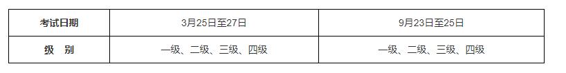 2023年全國計(jì)算機(jī)等級(jí)考試(NCRE)考試時(shí)間安排