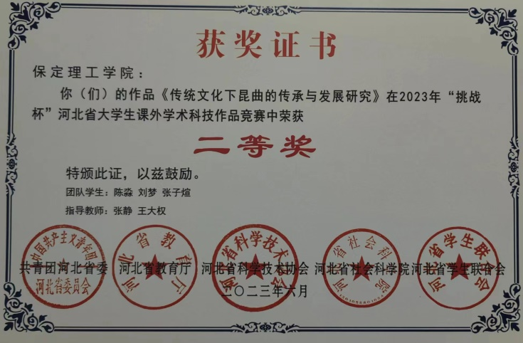 喜報|保理學(xué)子在第十八屆“挑戰(zhàn)杯”河北省大學(xué)生課外學(xué)術(shù)科技作品競賽斬獲佳績!