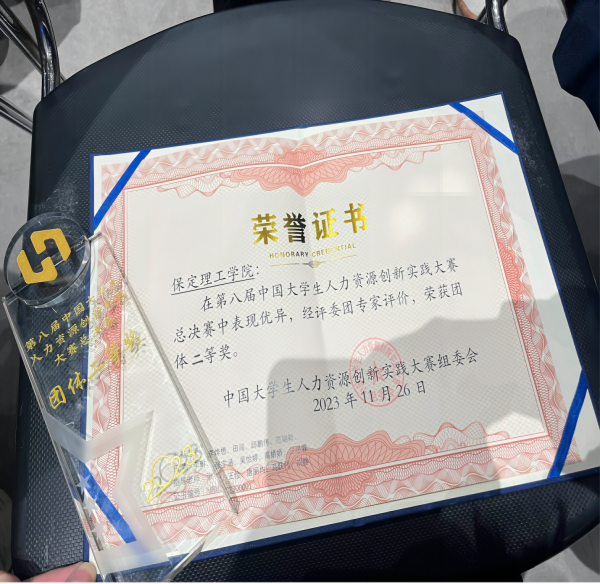 保定理工學(xué)院‖管理學(xué)院‖喜報：熱烈慶祝我院人力資源管理專業(yè)學(xué)生參加第八屆HRU中國大學(xué)生人力資源創(chuàng)新實踐大賽總決賽榮獲團(tuán)體二等獎