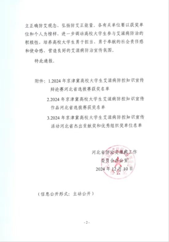 【團(tuán)團(tuán)速遞】喜報(bào)|我校在2024年京津冀高校大學(xué)生艾滋病防控知識宣傳活動(dòng)省級競賽中喜獲佳績