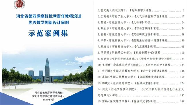 喜報丨保定理工學院教師蘇暢創(chuàng)新教學案例入選河北省高校優(yōu)秀青年教師培訓示范案例集