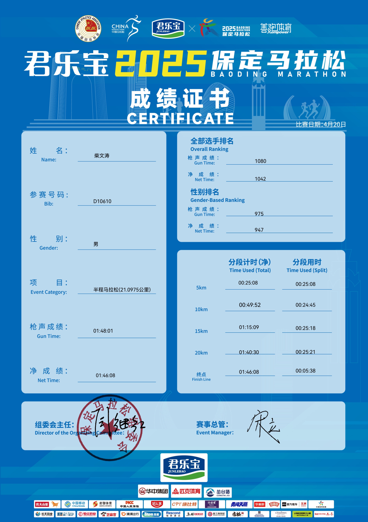 喜報(bào)|我校學(xué)子在君樂(lè)寶2025馬拉松比賽中斬獲佳績(jī)